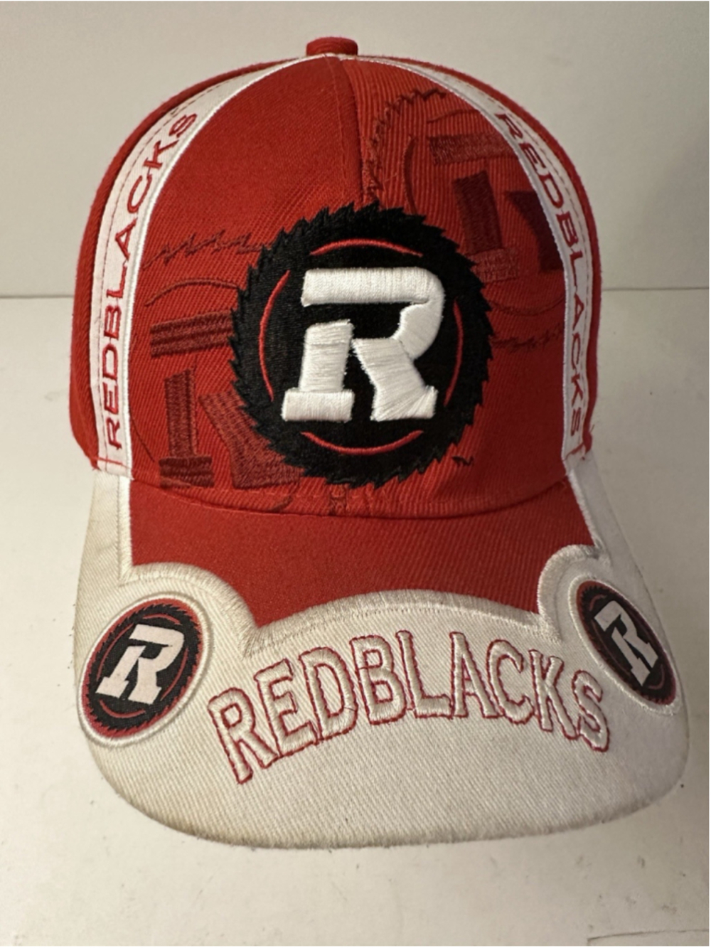 Ottawa REDBLACKS CFL Football Adjustable Strapback Red White Fan Cap Hat